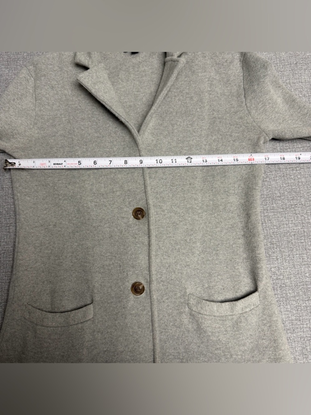 J. Crew Mercantile Gray Cotton Sweater Blazer Blazerette - Picture 7 of 11
